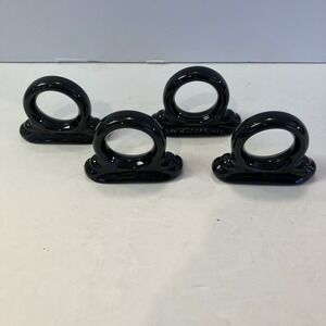 Fiestaware Black Discontinued Napkin Ring Set Of 4